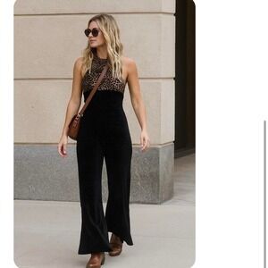 Y2K Cheerleader Danzteam Leopard Print Velvet Halter Jumper Sheer‎ Rave Festival